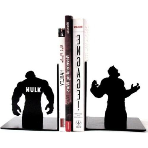 To support creative student book Hulk cartoon book in simple simple bookend Bookends table iron shelf home decorations