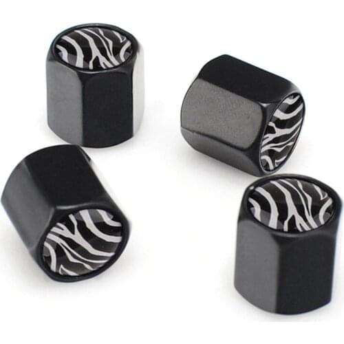 Zebra Print Car Wheel Tire Valve Caps For Volkswagen Accessories Auto Tyre Air Bouchon De Valve Cover Universal Protector Tapone