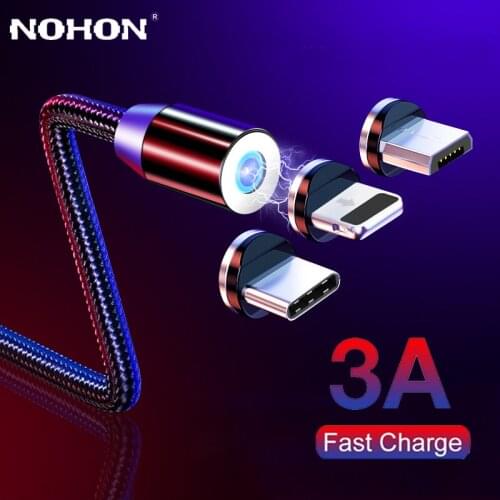 2m Magnetic Micro USB Cable For iPhone 11 Samsung Android Mobile Phone Fast Charging USB Type C Cable Magnet Charger Wire Cord