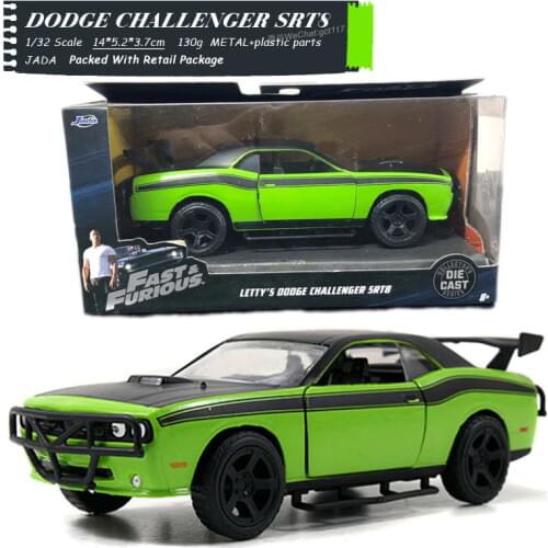 JADA 1/32 Fast and Furious Cars Lettys Dodge Challenger SRT8 Simulation Metal Diecast Model Cars Kids Toy