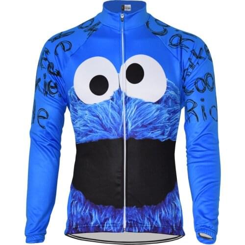 Cartoon Winter fleece & no fleece cycling jersey man long sleeve bike wear thermal cycling clothing ropa ciclismo
