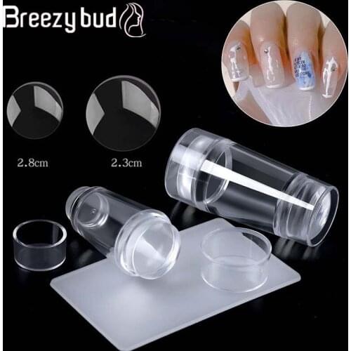 Double Head French Nail Stamper Kit Jelly Stencil Template Seal Stamper Scraper for Fast French Nails Stamp Printing Tips Tool