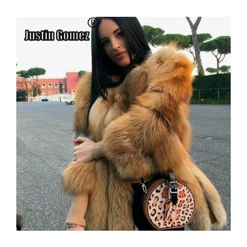 New Coming Warm Supernatural Daily Girls Wear Womens Clothing Thickened Slim Luxury Outwear Classic Natural Real Fox Fur Coat