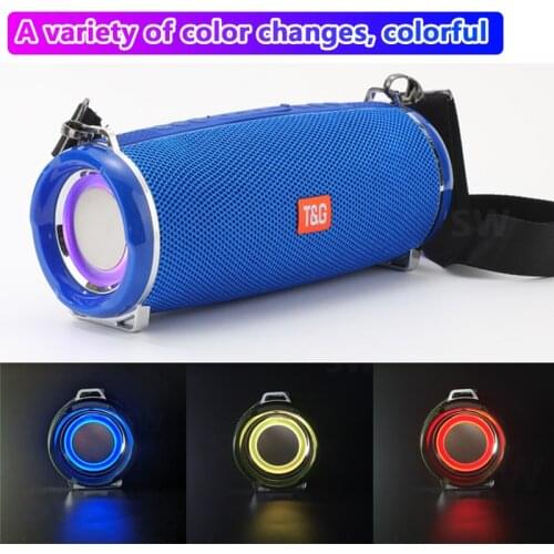 TG192 20W LED Flashing Light Bluetooth Speaker Portable Wireless Bass Column 3D Stereo Subwoofer Music Center Soundbar FM TF USB