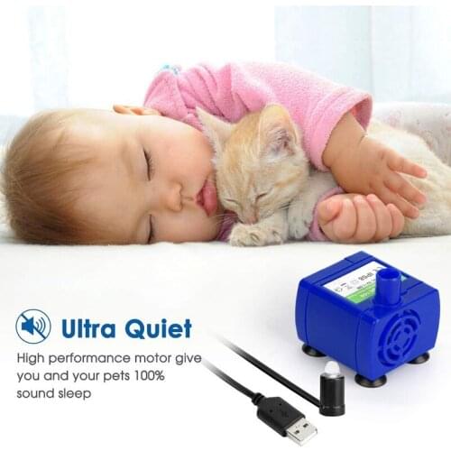 Pet Cat Fountain Pump Replacement with LED Light USB for Fountain for Cat Dog Pets Drinking Water