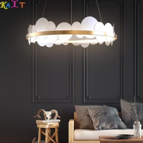 Simple post modern gold chandeliers ceiling lamp light LED stair foyer chandeliers light of light chandeliers