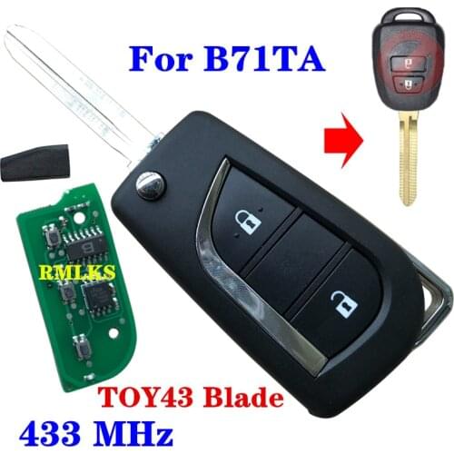 Flip Remote Control Car Key Fob 433 MHz G Chip Or H Chip B71TA Fit For Toyota RAV4 Yaris 2012-2014 RAV4 2014-2015
