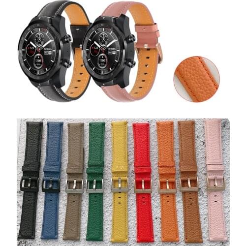 20mm 22mm Genuine Leather Band Strap For Ticwatch 2 E Smart Watch wristband for Ticwatch Pro E2 S2 GTX Pro3 Pro 2020 4G strap