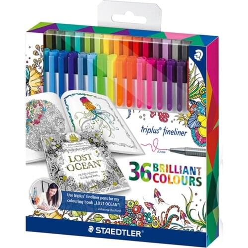 Staedtler Triplus 334 Fineliner Pens Triangular 0.3 mm Pack of 36