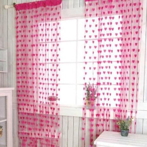 Romantic Curtain Hanging Peach Heart Line Curtain Luxury Wedding /Love Curtains Living Room Partition Decorative