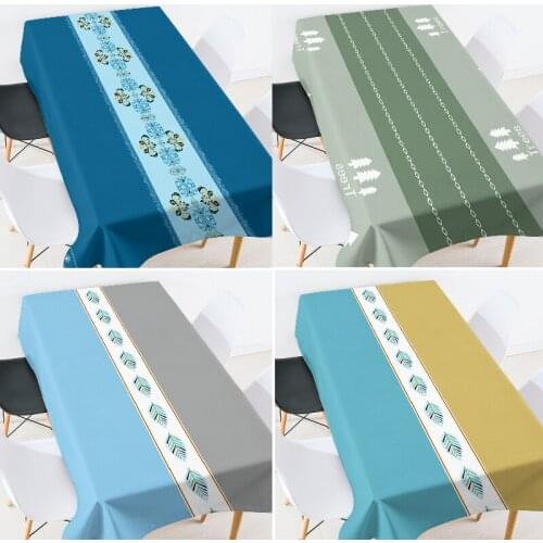 Geometric stripe printing dinning table cover table cover room decoration aesthetic velvet table cloth white tablecloth table