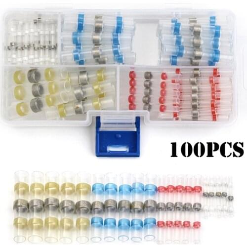 50/100PCS Heat Shrink Soldering Sleeve Insulated Waterproof Butt Electrical Wire Soldered Terminals Connectors For Marine Auto