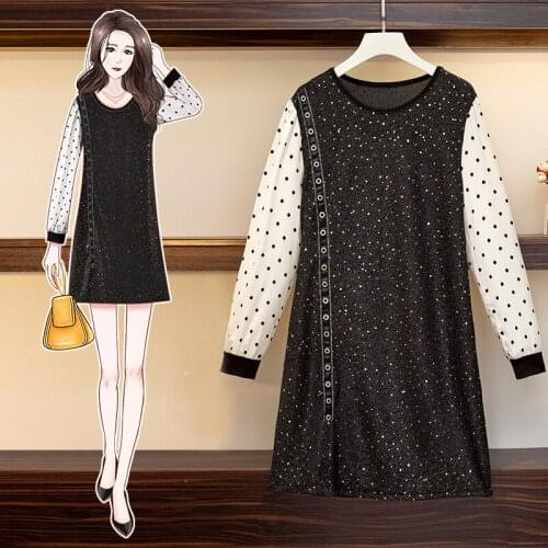 Black Dots Stitch Mini Party Korean Fashion Kawaii Casual WomenS Elegant Dresses Autumn For Women 2021 Female Clothing Sukienka