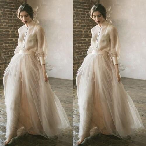 Light Champagne A-line Floor Length Womens Skirts Elegant Ribbon Waist Modest Long Skirt Maxi Gowns Vestidos Saia Longo Unique