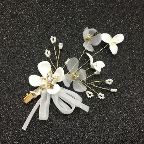1pc Crystal Flower Hair Clip Barrette Bridal White Hair Accessories Wedding Hair Clip for Women Styling Tool Hairpin Hair Clamp