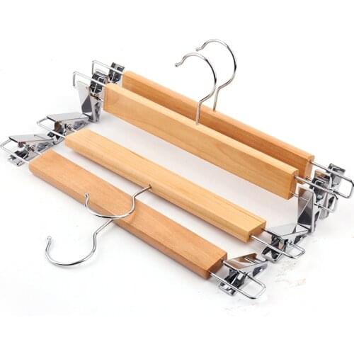 10pcs/lot wood pants rack pants clip household trousers hanger wooden pants clip clothes rack