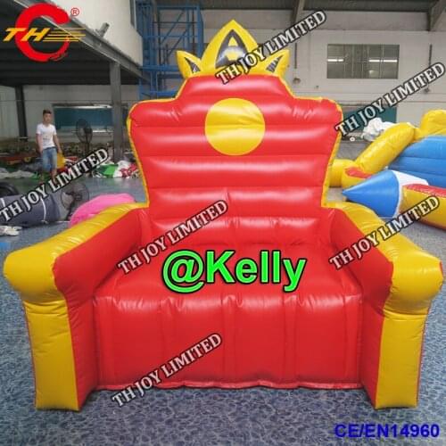 2m/3m custom made giant inflatable King Throne Chair for party rental, portable Inflatable Fun throne chair for sale