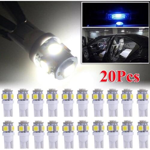 20Pcs T10 LED License Plate Car Interior Lights Bulbs 6000K White 168 2825 194 W5W For Dropshipping Wholesale Fast Delivery