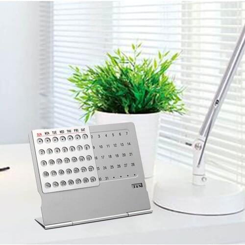 2018 Aluminum Desktop Calendar Super Perpetual Unique 100 Years Calendar for School Home Office Supplies