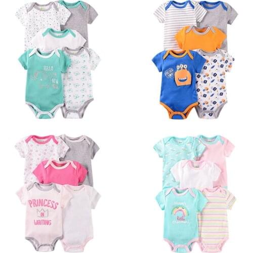 2020 New style costume for boys BABY infant clothes for girls 5 pcs cotton bodysuit For baby boys 0-12m Costumes summer Pajamas
