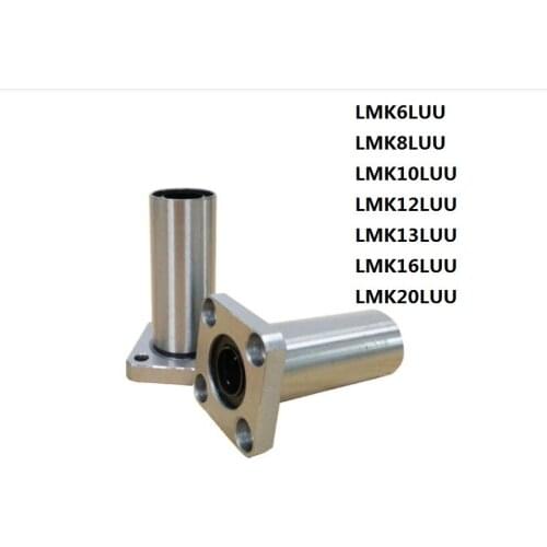 4pcs/lot LMK6LUU LMK8LUU LMK10LUU LMK12LUU LMK13LUU LMK16LUU LMK20LUU Long Flanged linear ball bearing bushing