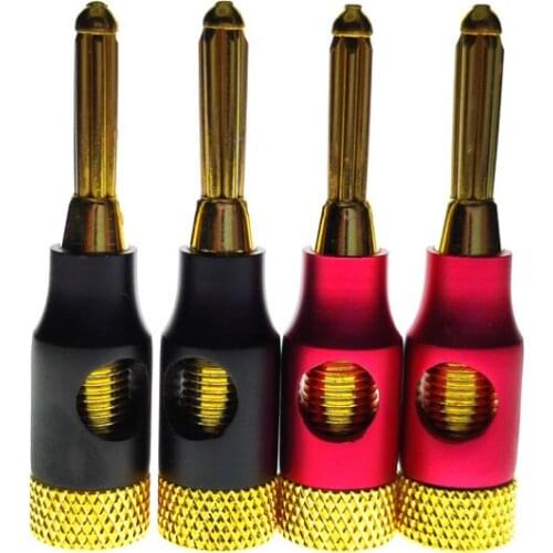 8Pcs 4mm Banana Plug Spiral Type 24K Gold Screw Stereo Speaker Audio Copper Terminal Adapter Electronic Connector