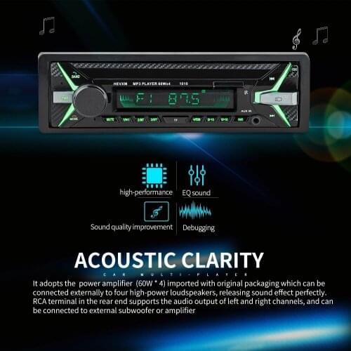 LAMJAD Car Radio 1din Autoradio Aux Input Receiver Bluetooth Stereo Radio MP3 Multimedia Player Support FM/MP3/WMA/USB/SD Card