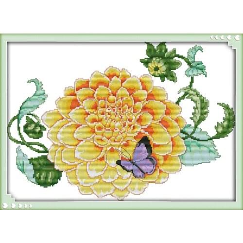 Butterflies love flowers(5) cross stitch kit flower 14ct 11ct printed fabric canvas stitching embroidery DIY handmade needlework