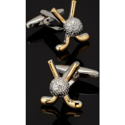 Free shipping, new mens shirt cufflinks Golden Golf cufflinks senior designer exclusively designed gift buttons for sports