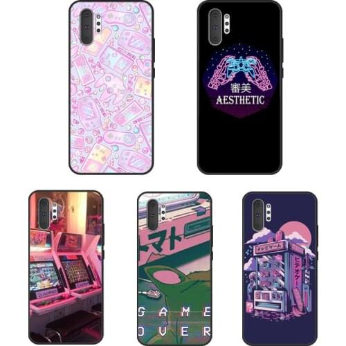 Retro Aesthetic Japanese Game Over Case For Samsung Galaxy S21 Ultra Note 20 Note 10 9 S8 S9 S10 Plus S10e S20 FE Back Cover