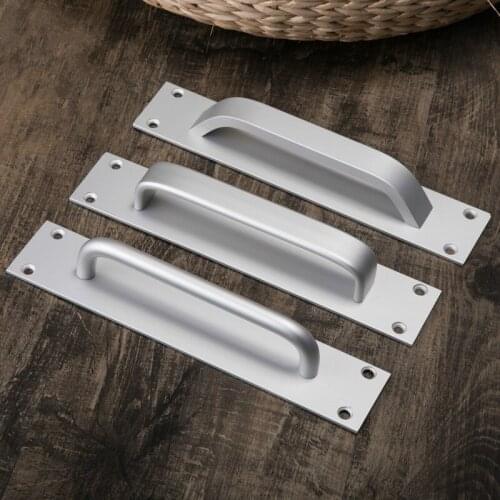 Aluminium Alloy Black Door Handles Balcony Bedroom Kitchen Door Pulls Silver White Furniture Handle Door Hardware