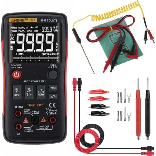 ANENG Q1 9999 Counts True RMS Digital Multimeter AC DC Voltage Current Resistance Capacitance Temperature Tester Auto/Manual Rag