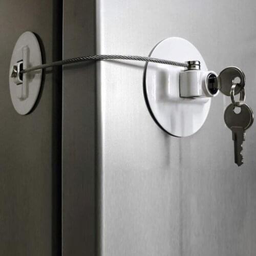Refrigerator Door Lock With 2 Keys Baby Security Fridge Freezer Child Proof Safety Lock Drawer Cabinet Toilet Locks