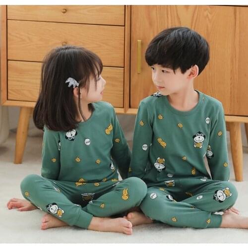 Kids Pajamas 2020 Autumn Girls Boys Sleepwear Nightwear Baby Infant Clothes Animal Cartoon Pajama Sets Cotton Childrens Pyjamas