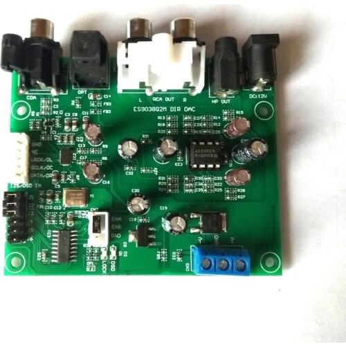 ES9038Q2M I2S / DSD / DOP / Fiber/ Coax Decoder Board Digital audio PCM44 volume control