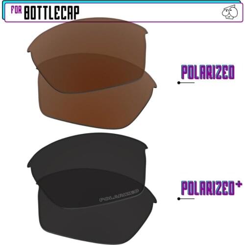 EZReplace Polarized Replacement Lenses for - Oakley Bottlecap Sunglasses - Black P Plus-Brown P