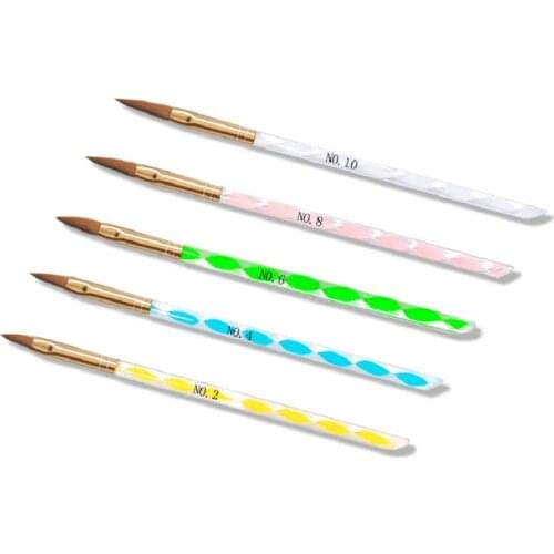 Nail Brush For Manicure Gel Brush Nail Art tools 5Pcs/Set Nail Brush Acrylic Liquid Powder Carving Gel Brush