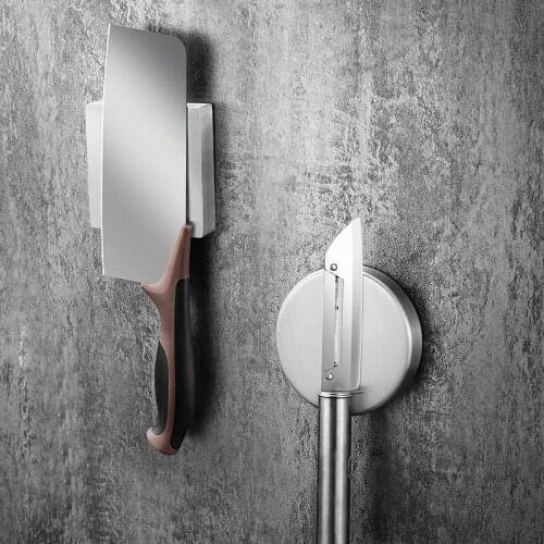 Compact Stainless Steel Magnet Knife Block Small Metal Kitchenware Knives Rack Stand Wall Magnetic Knife Holder Multifunction