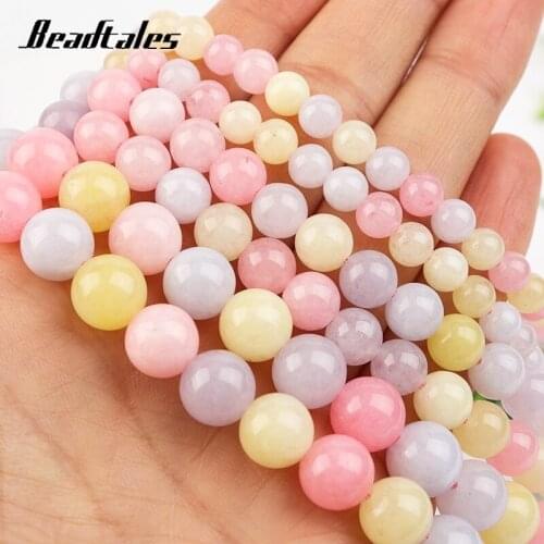 Round Loose Beads 6/8/10mm Natural Stone Beads Optimize Fan Morgan Jade Stone Beads For DIY Making Bracelet Necklace Jewelry