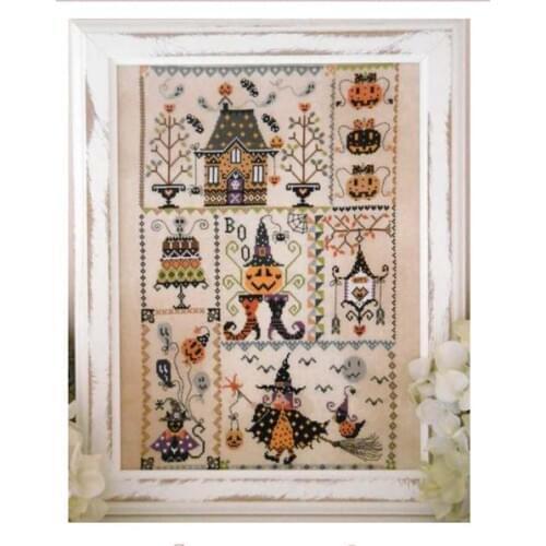 MM Halloween girl cross stitch kit simple cartoon design cotton silk thread canvas embroidery DIY needlework
