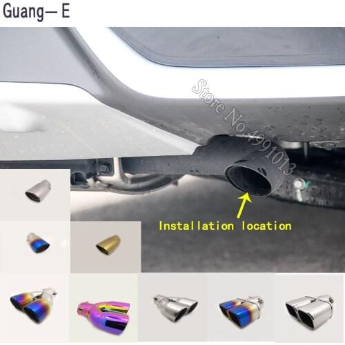 Car stickers body cover muffler exterior back end pipe dedicate exhaust tip tail outlet ornament 1pcs For Kia Niro 2016-2019