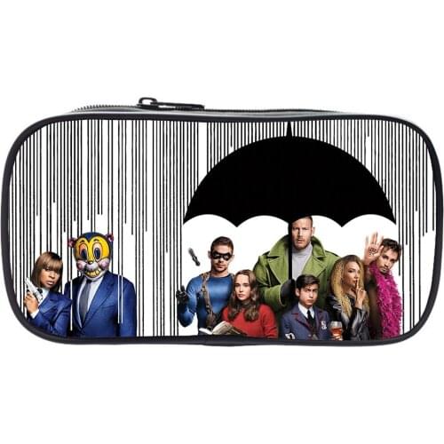 New 3D Umbrella Academy Pencil Case Multifunction Zipper Storage Bag School Supplies Teenager Makeup Case Anime Make Up Bag