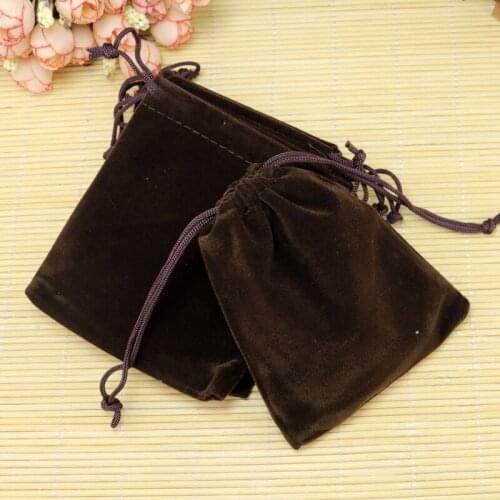 Wholesale 200Pcs/lot 7x9cm Coffee Velvet Bags Small Drawstring Pouch Wedding Favors Gift Bag Nice Charms Jewelry Packaging Bags