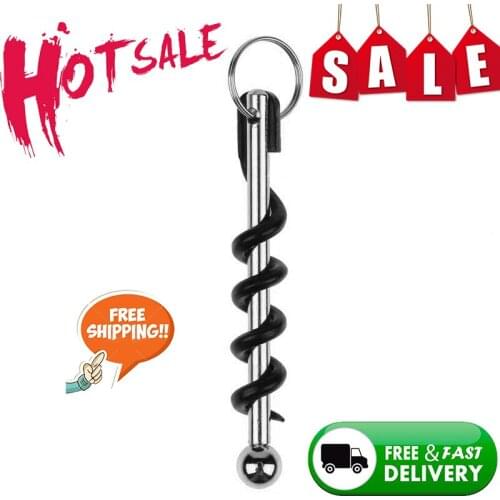 Portable Wine Bottle Opener Mini Stainless Steel Metal Corkscrew Bottle Corkscrew Outdoor Keychain Wine Opener Kitchen Bar Tools