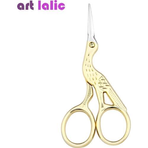 Durable Stainless Steel Vintage Classic Embroidery Scissors Nail Art Stork Bird Scissors Cutters Clippers Styling Tools