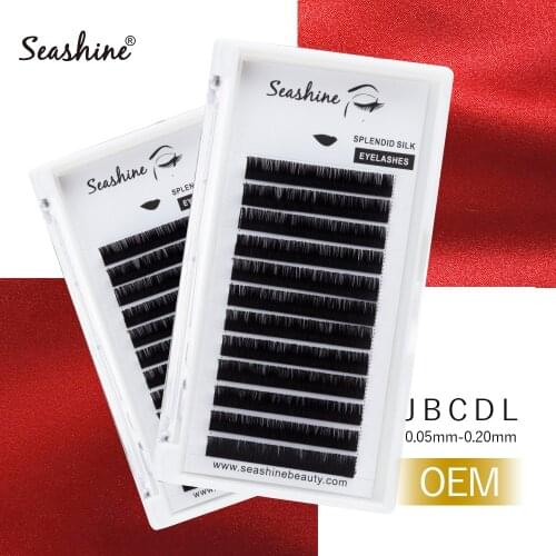 Seashine Eyelashes Extensions L Curl Volume Lashes 8-18mm Mix Length Individual Lashes Classic Eyelashes Extensions OEM Volume