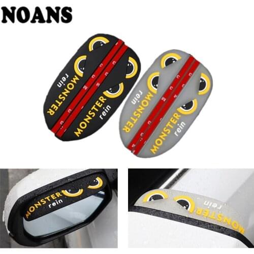 Rubber Cartoon For Mercedes benz W204 W203 W211 AMG Mini cooper Skoda octavia a5 Car Rear view Mirror Rain Eyebrow sticker