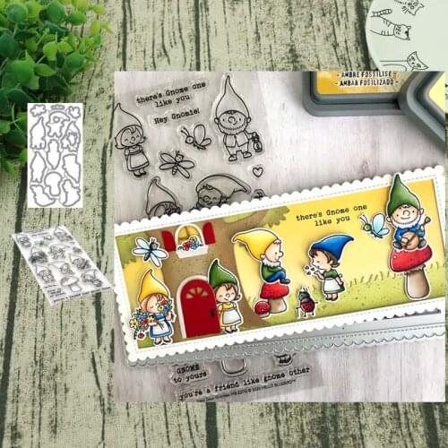 Christmas dwarf Metal Cutting Dies and Stamps for Scrapbooking Steel Craft Die Cut Embossing Paper Card Album Stencil