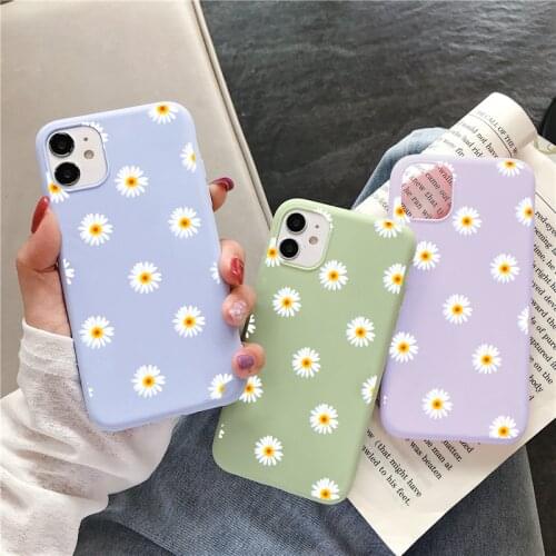 Flower Case For iPhone 12 Pro Max mini 11 Pro Xs Max X XR 7 8 6 6S Plus SE 2020 5 S Candy Color Silicone Back Cover Fundas Bags