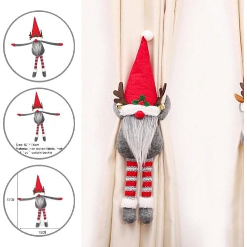 Cute Durable Fastener Tape Gnome Curtain Buckle Wonderful Christmas Curtain Buckle Decorative for Office